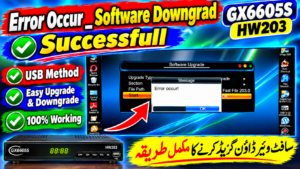 GX6605S HW203 Error Occur | Software Downgrade Successful | Easy USB Method